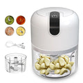 Mini Processador Triturador Elétrico 3 Laminas Moedor Alho Cebola Carne Vegetais Fruta Amendoim Recarregável USB 250ml