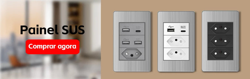 DELEFU Tempered Gray Glass Brazil Standard Outlet Dual Usb Type C Switzerland Wall Socket Light Switch Switzerland 118mm 10A 20A