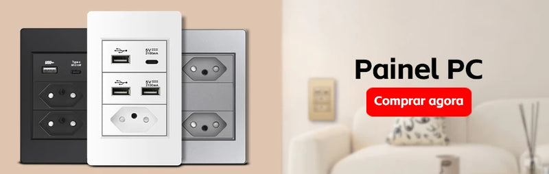 DELEFU Tempered Gray Glass Brazil Standard Outlet Dual Usb Type C Switzerland Wall Socket Light Switch Switzerland 118mm 10A 20A