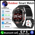 New For Huawei Xiaomi Military GPS Smart Watch Men Flashlight Compass Waterproof Outdoor Sport Tracker Bluetooth Call Smartwatch