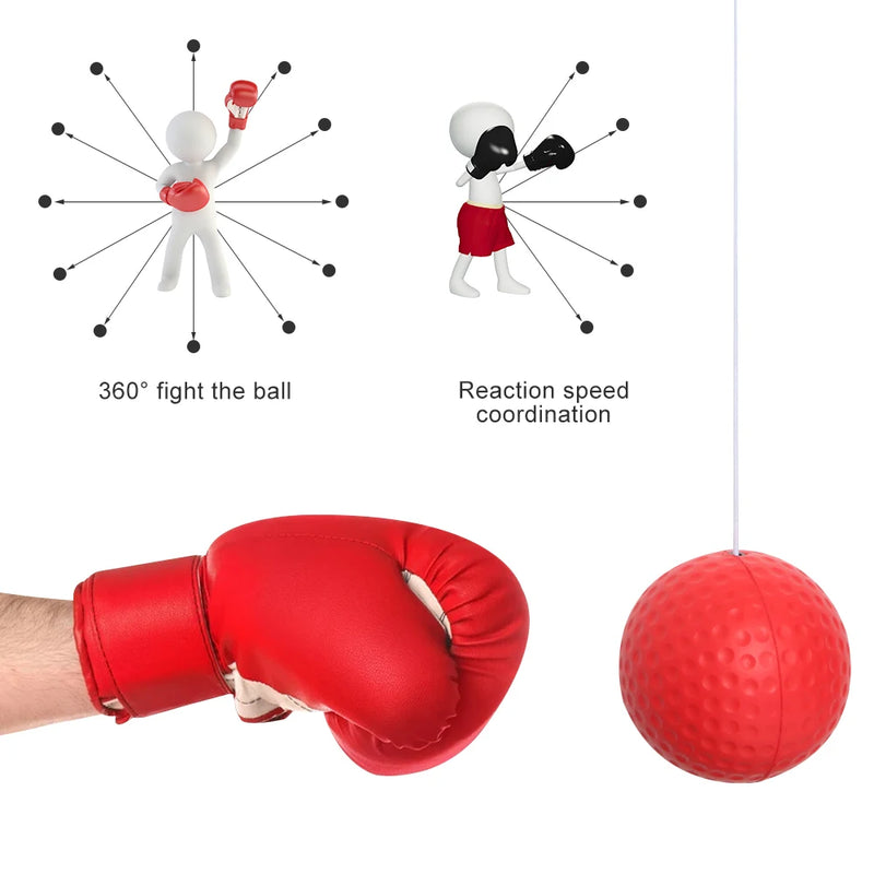 Bola de Velocidade para Boxe, Montada na Cabeça, Bola de PU para Socos, Treinamento MMA Sanda, Reação Mão-Olho, Equipamento de Boxe para Treinamento com Sacos de Areia em Casa.