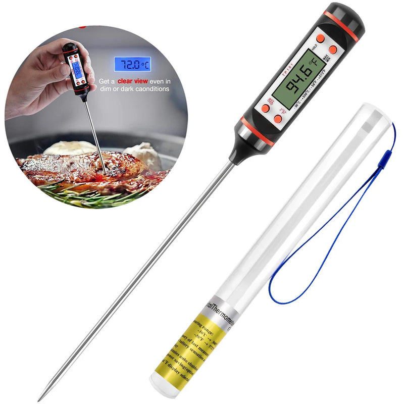 New Professional Digital Kitchen Thermometer Barbecue Water Oil Cooking Meat Food Thermometers 304 Stainless Steel Probe Tools