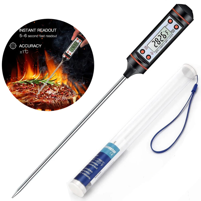 New Professional Digital Kitchen Thermometer Barbecue Water Oil Cooking Meat Food Thermometers 304 Stainless Steel Probe Tools