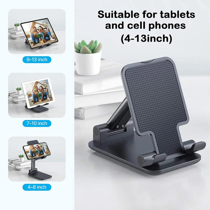 Suporte para Celular de Mesa, Ajustável para Cabeceira, Universal, Dobrável, com Elevação e Função Multifuncional Telescópica.